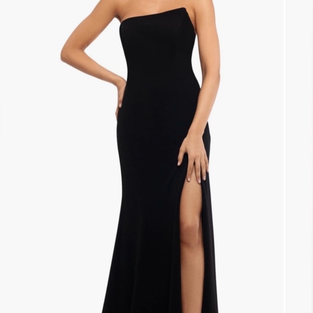 Xscape Strapless Black Gown